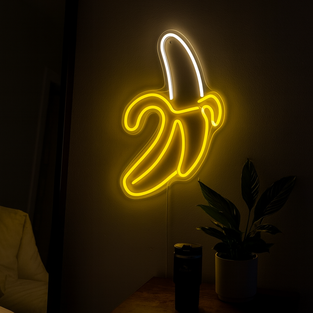 Banaan Neon Wandlamp