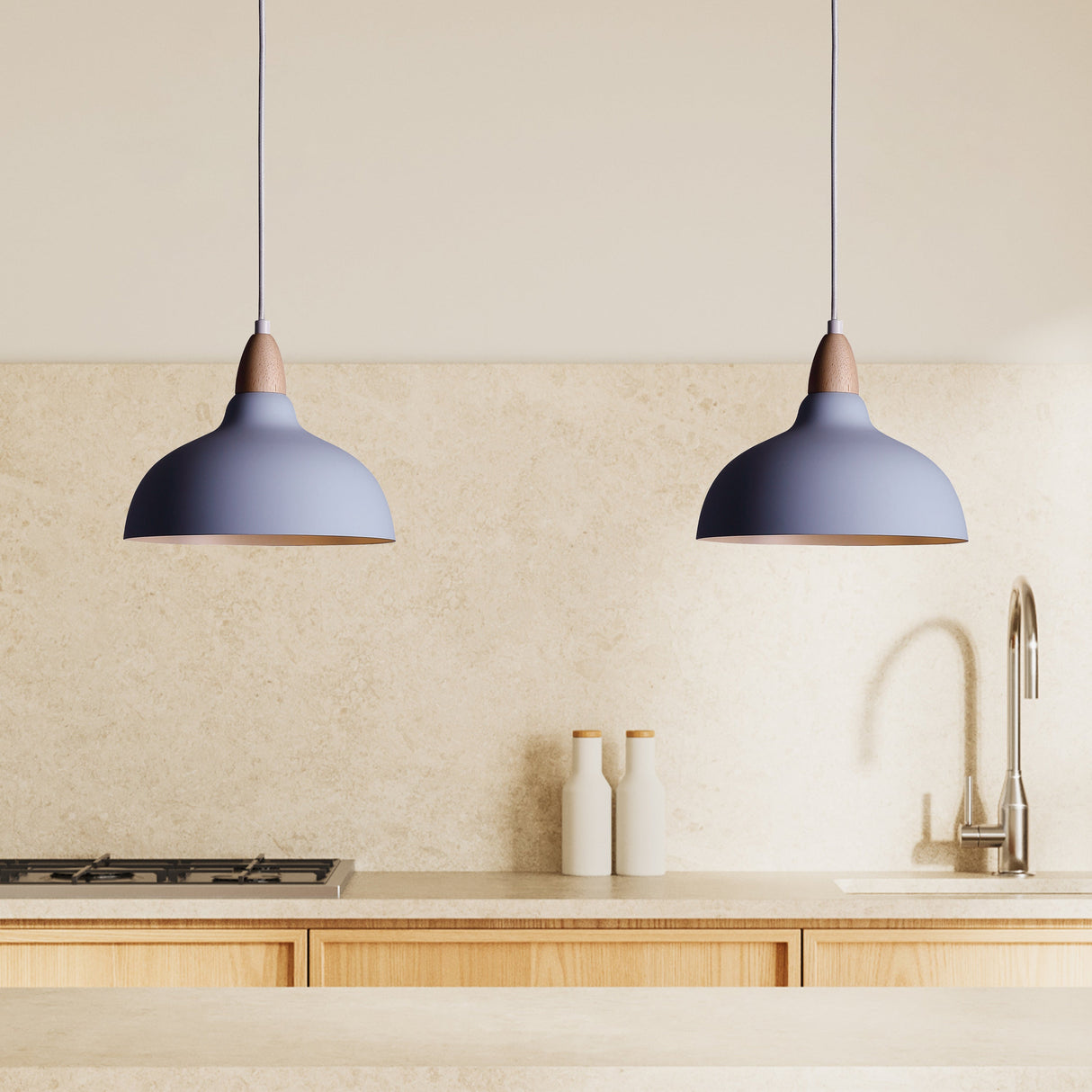 Oak Hanglamp Ø24 Lichtblauw