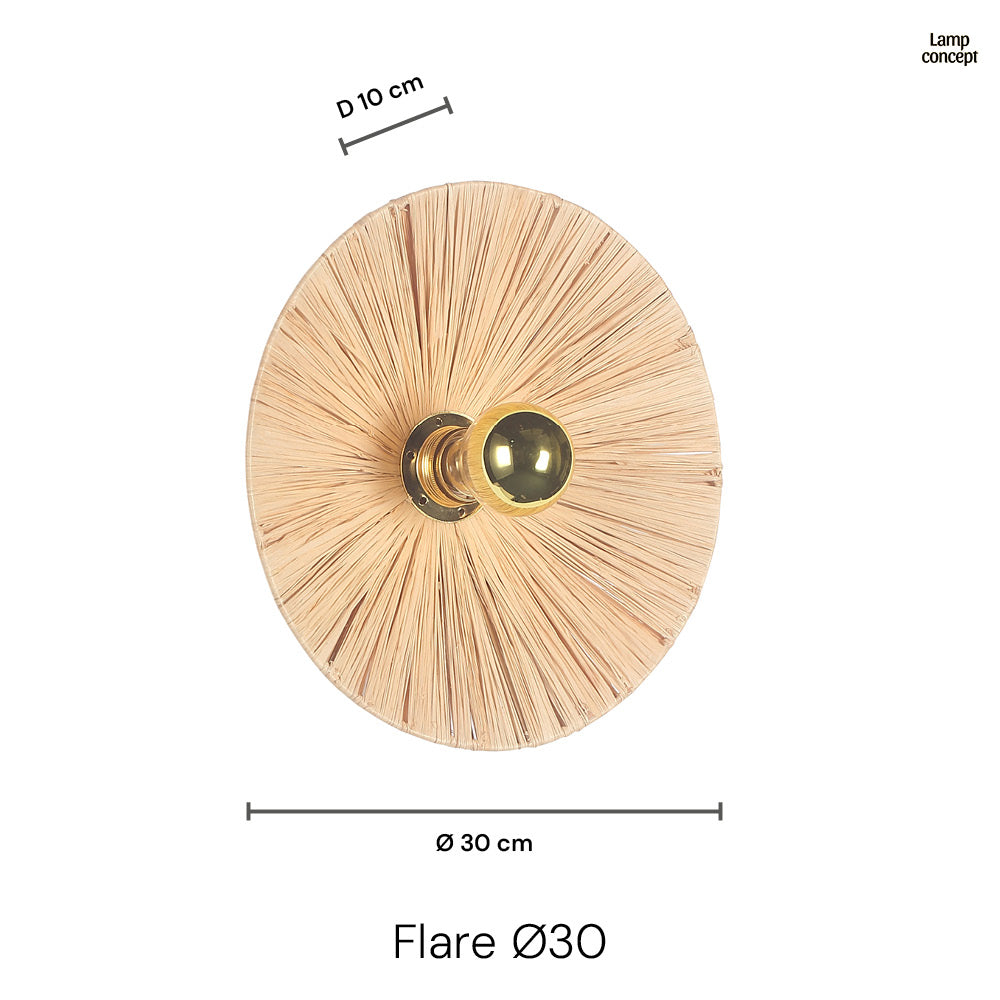 Flare Raffia Wandlamp Ø30