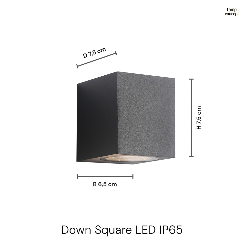 Gamp Vierkant Wandlamp Buiten Zwart