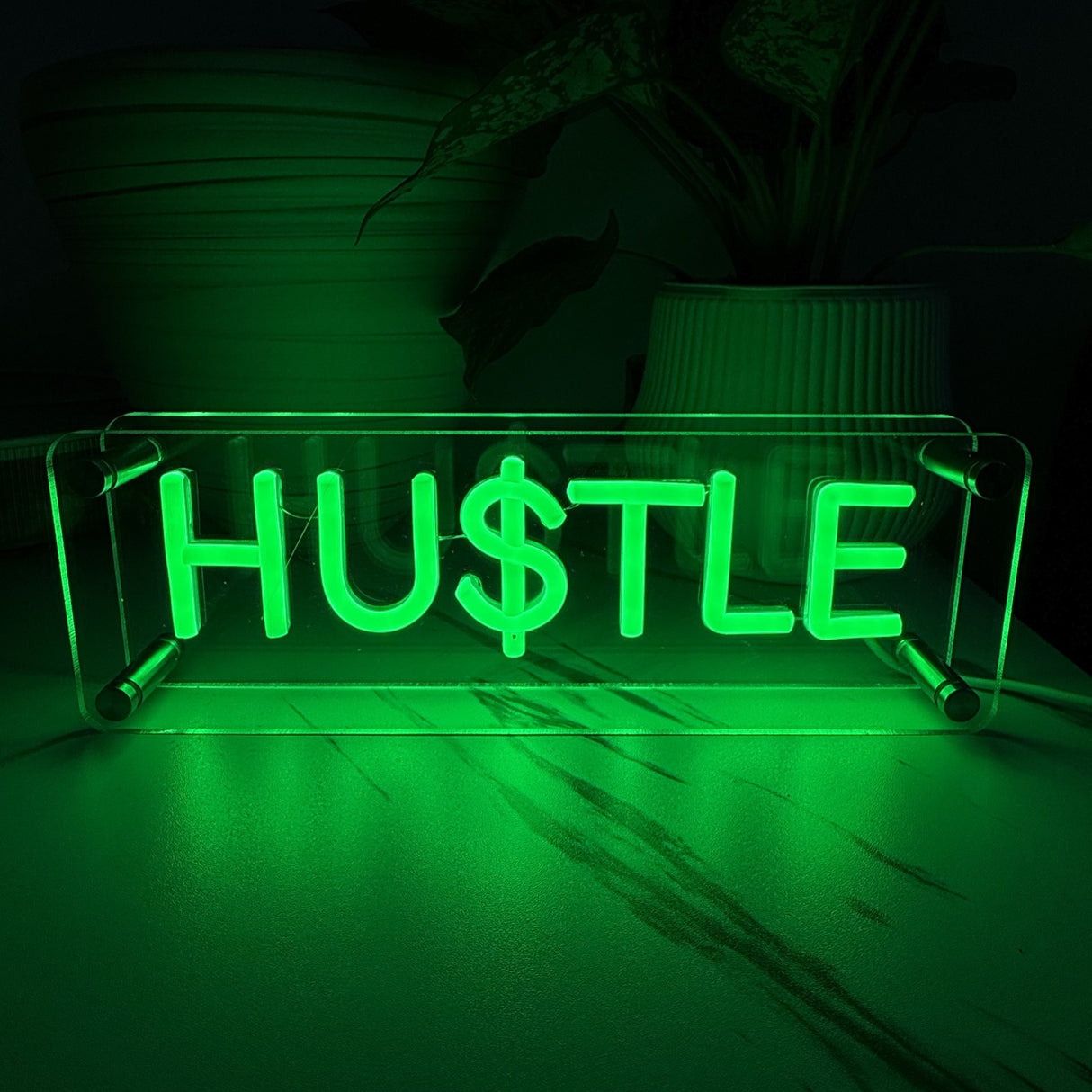 Hustle LED Neon Box Tafellamp