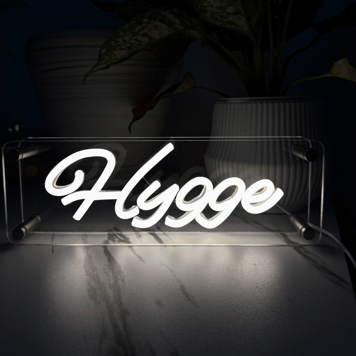 Hygge LED Neon Box Tafellamp