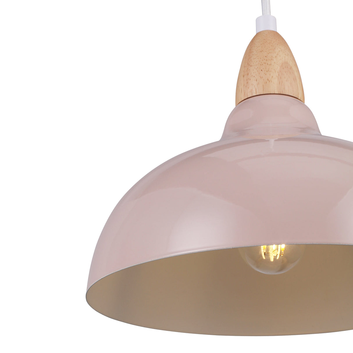Oak Hanglamp Ø24 Glossy Beige Pink