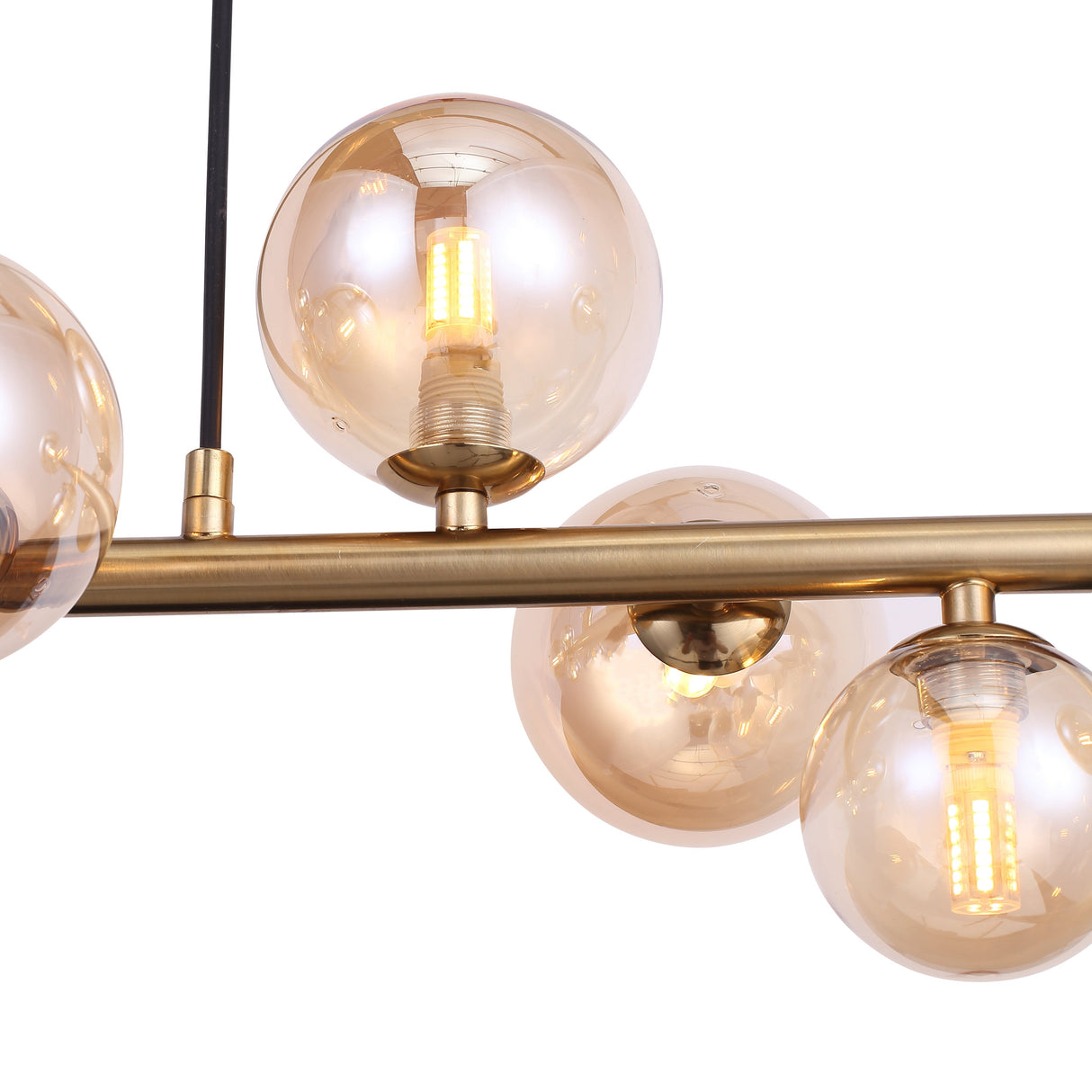 Valencia Lange Hanglamp Messing/Amber