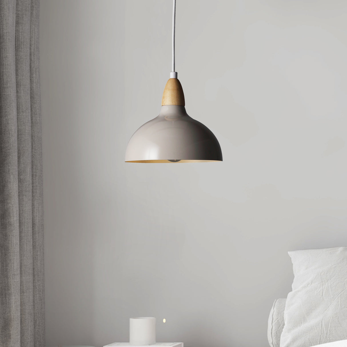 Oak Hanglamp Ø19 Glossy Dove