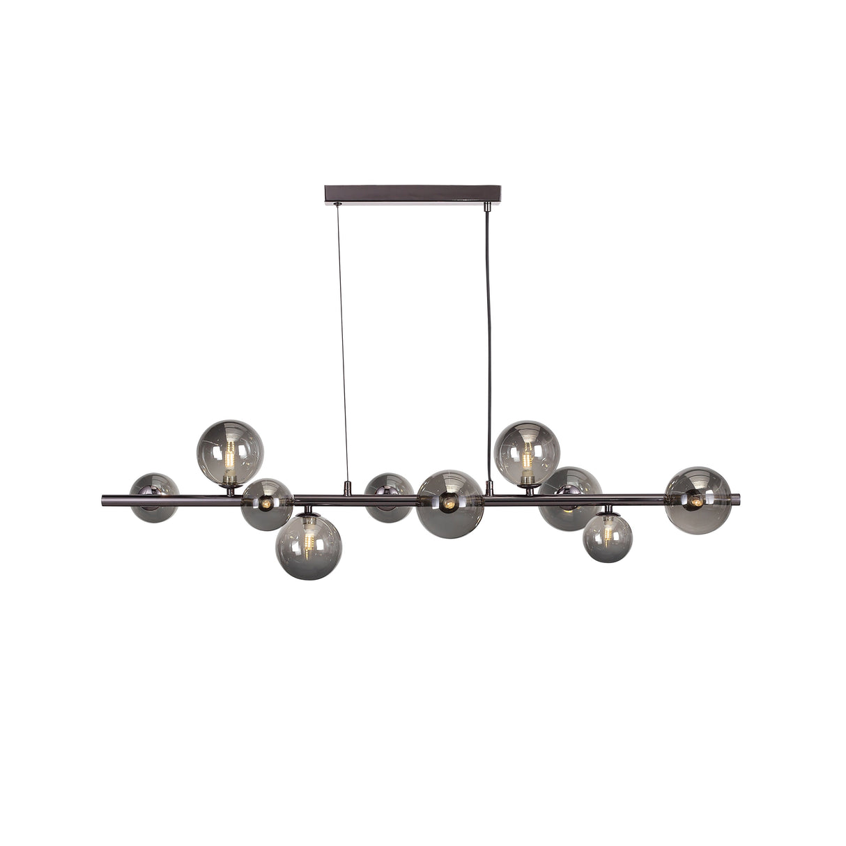 Valencia Lange Hanglamp Zwart Titanium/Zwart