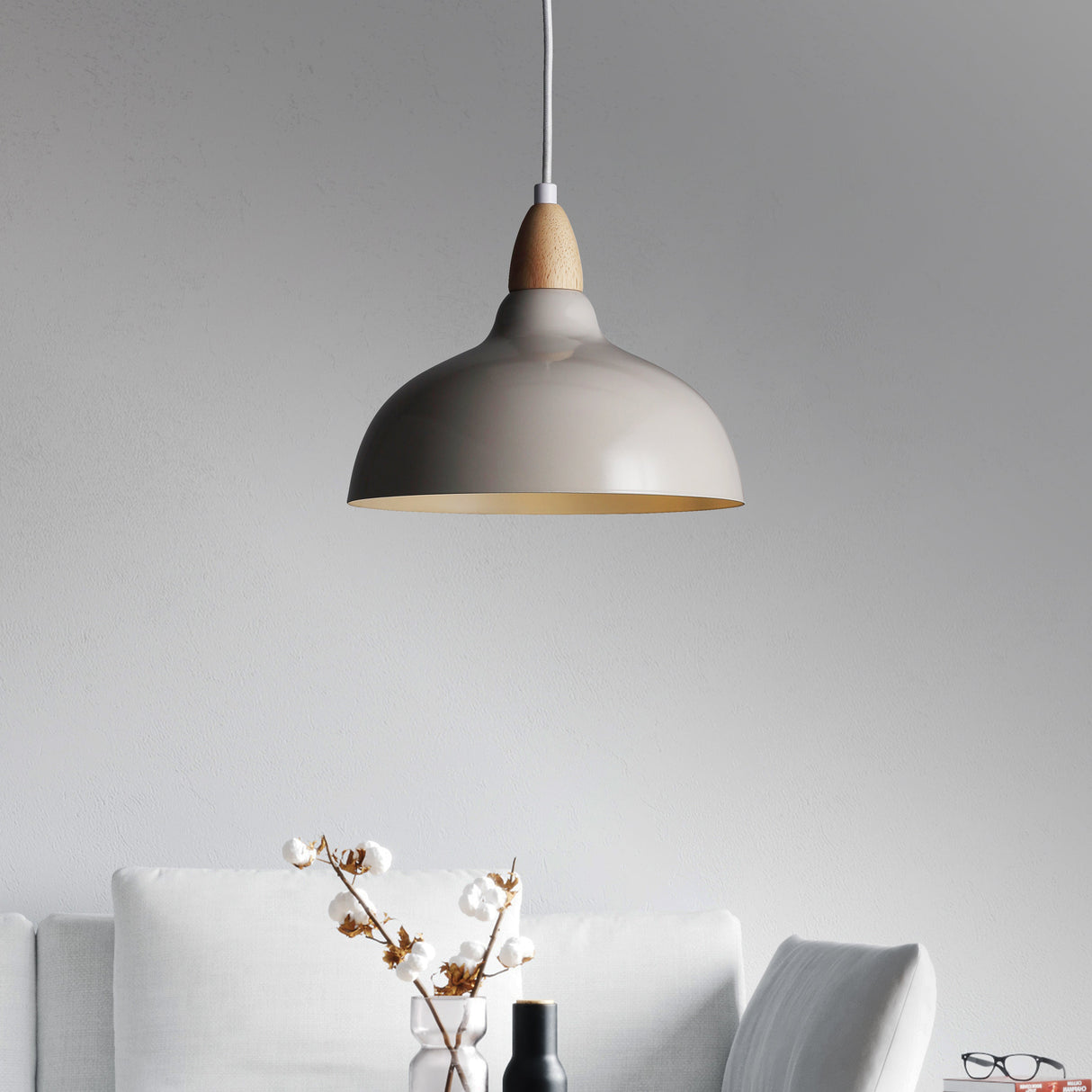 Oak Hanglamp Ø24 Glossy Dove