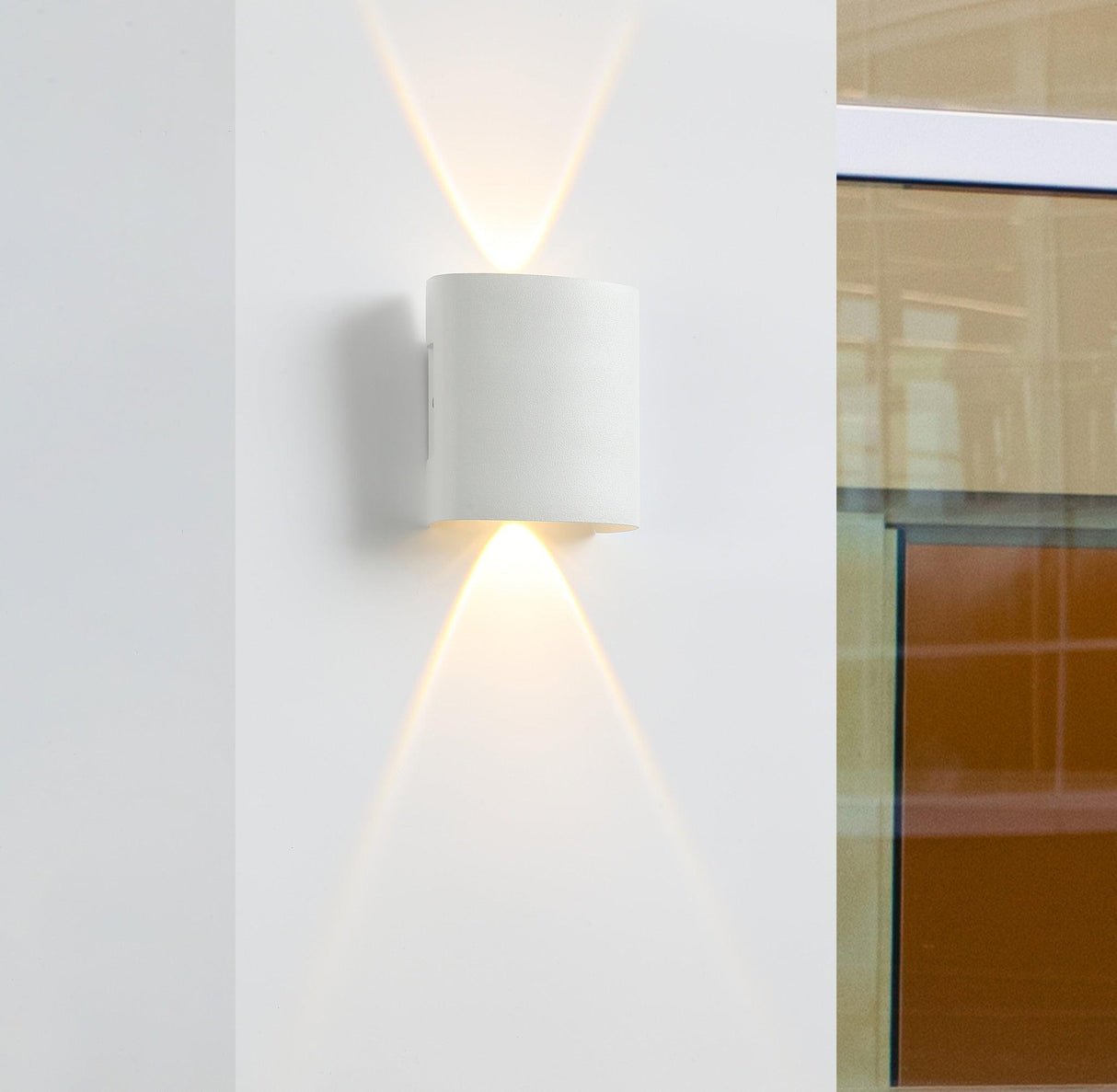 Ortelo 2W 7cm Vägglampa Utomhus Vit-Lampconcept.se