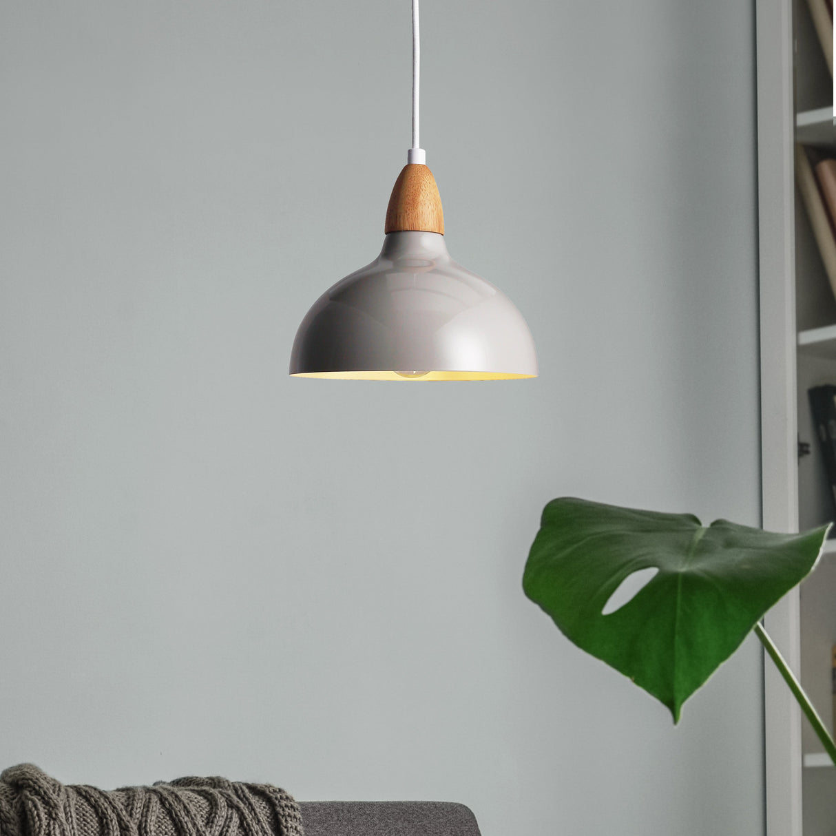 Oak Hanglamp Ø19 Glossy Grijs