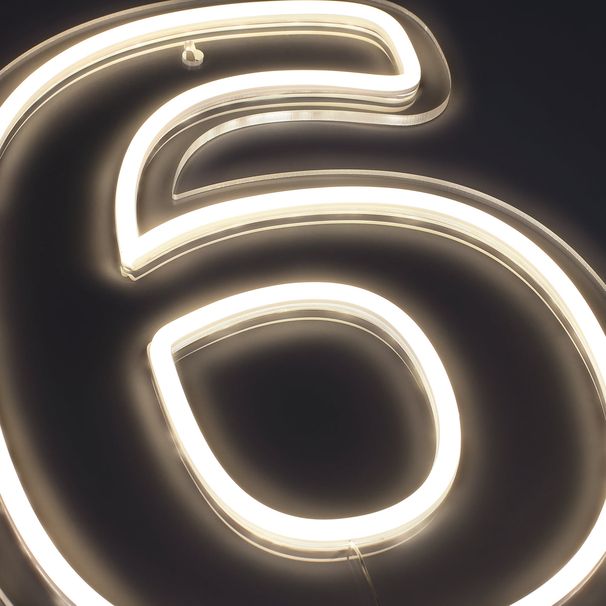 Cijfer 6 Neon Wandlamp