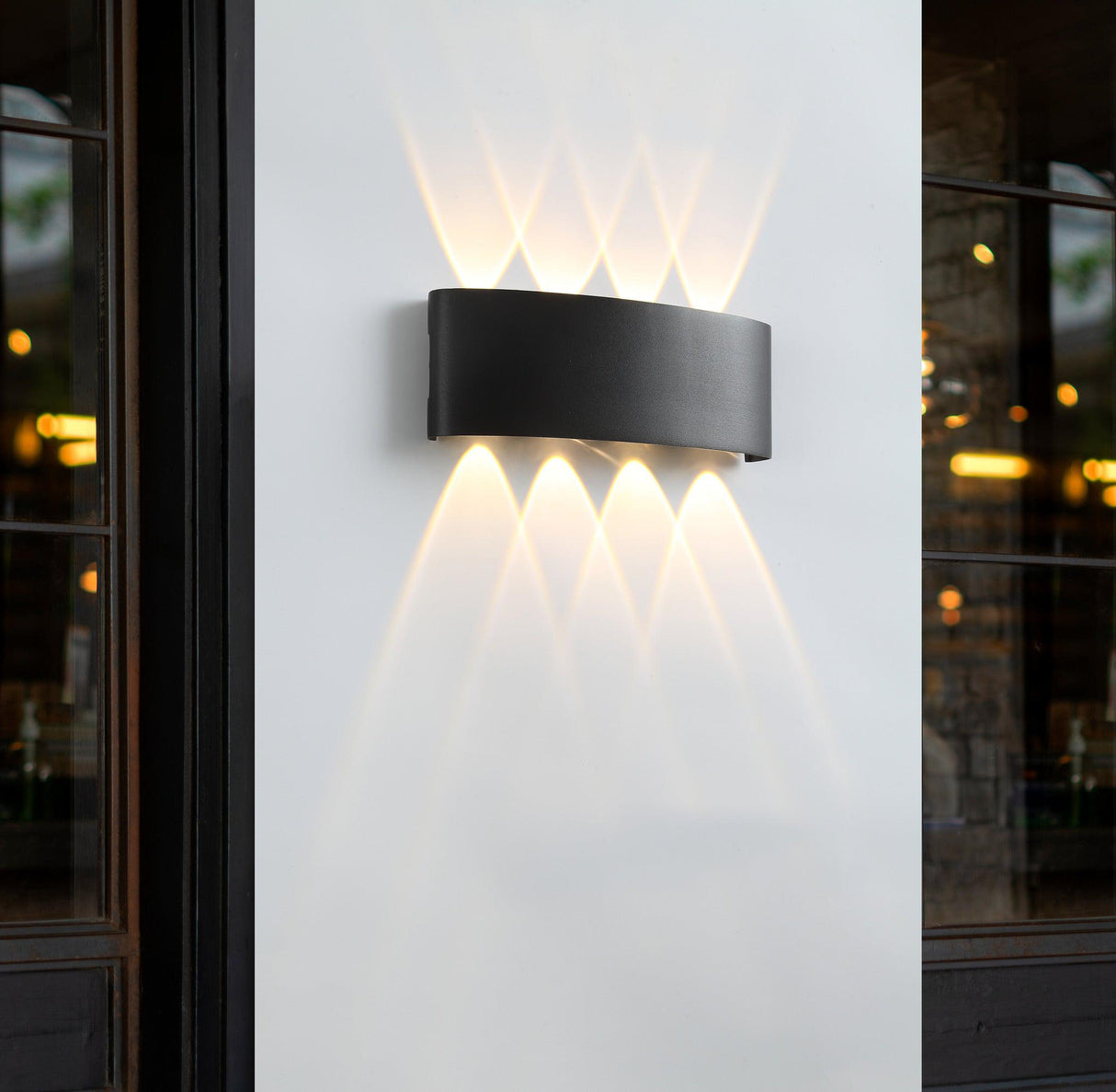 Ortelo 8W 22cm Vägglampa Utomhus Svart-Lampconcept.se