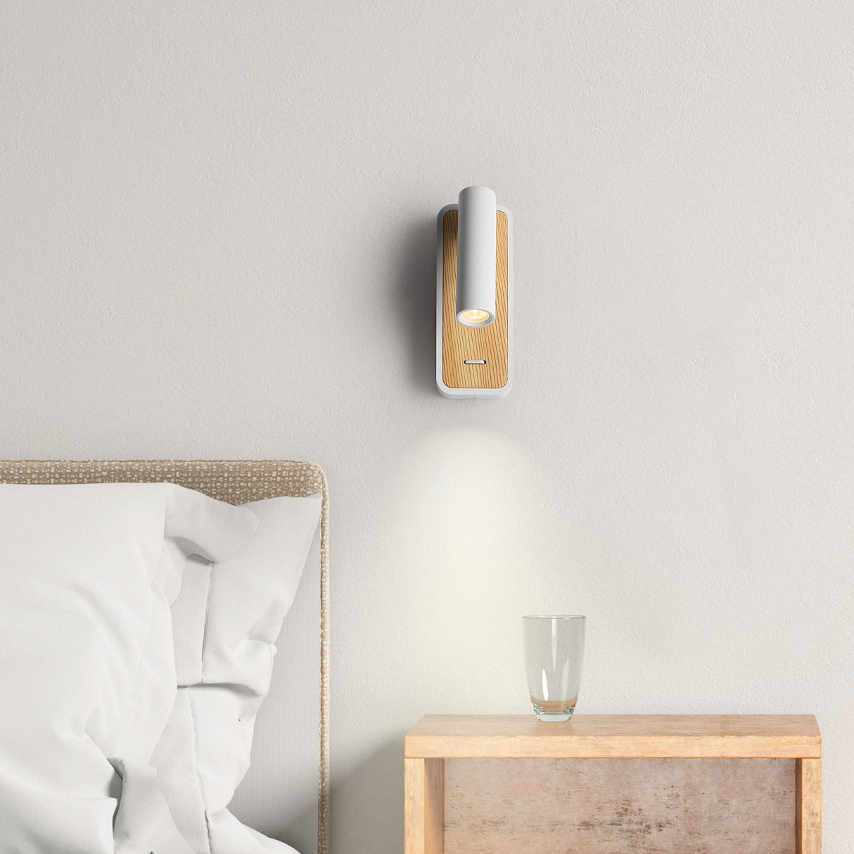 Danta Wandlamp Wit/Houtlook