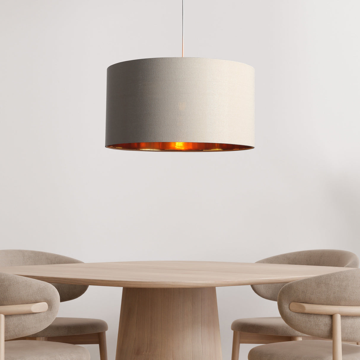 Drum Hanglamp Ø50 Linnen/Messing