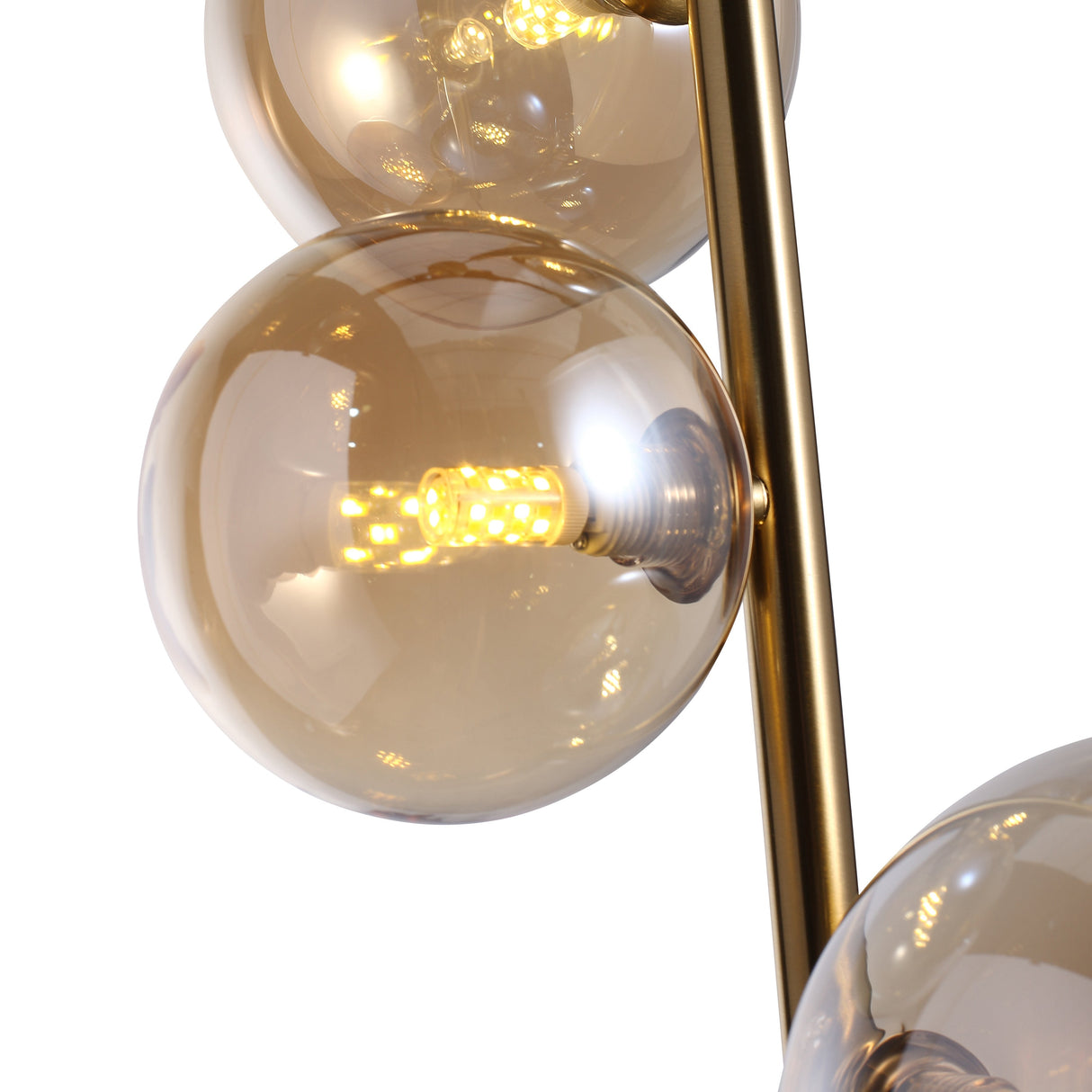 Valencia Hoekhanglamp Messing/Amber