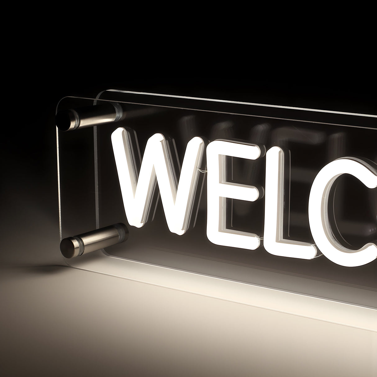 Welcome LED Neon Box Tafellamp