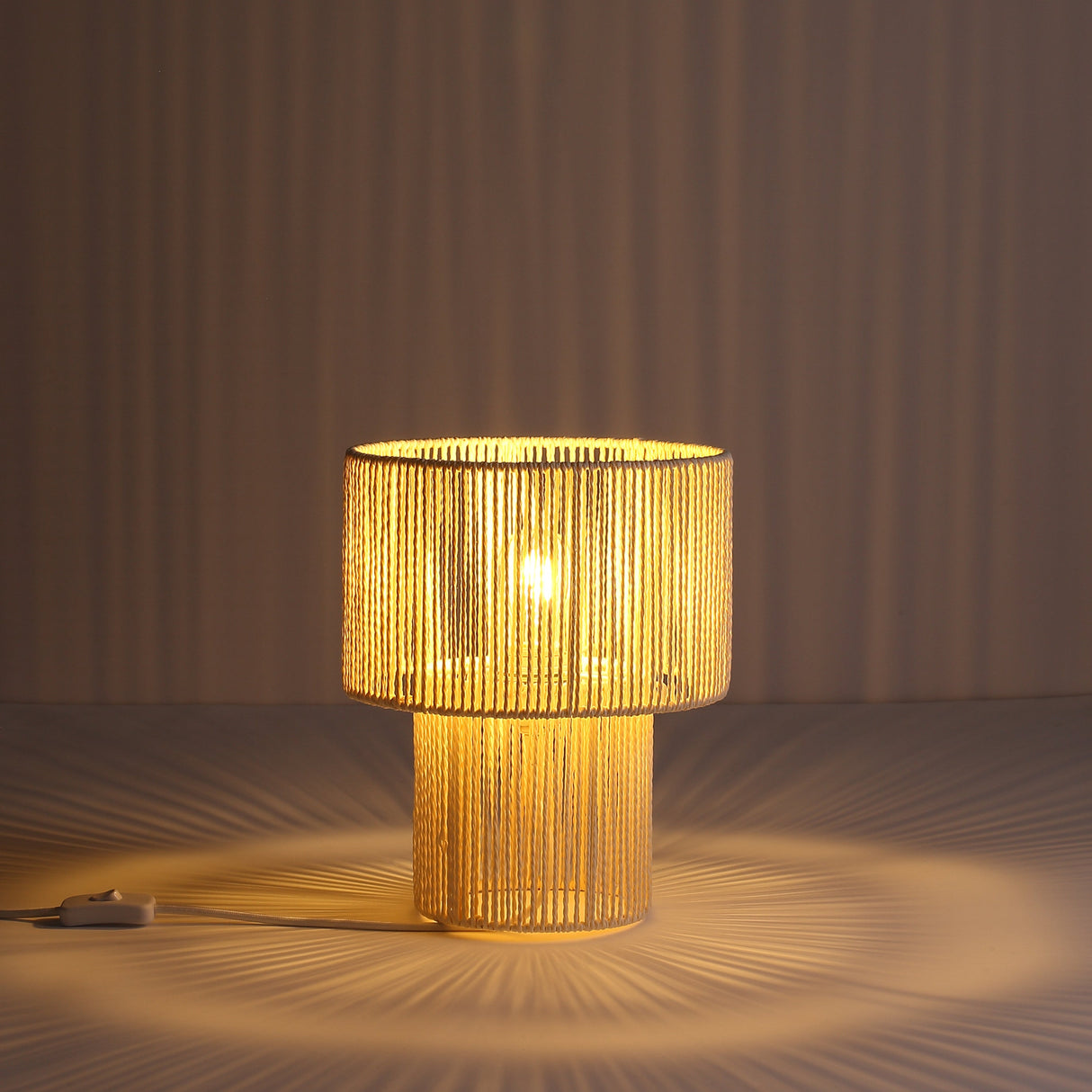 Braided Bordlampe Raw White