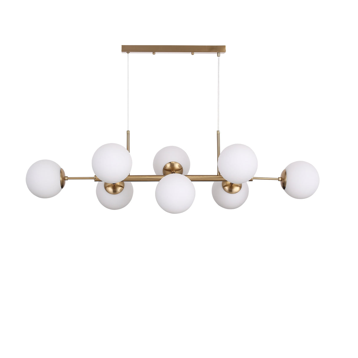 Lugano Lange Hanglamp Messing/Opal