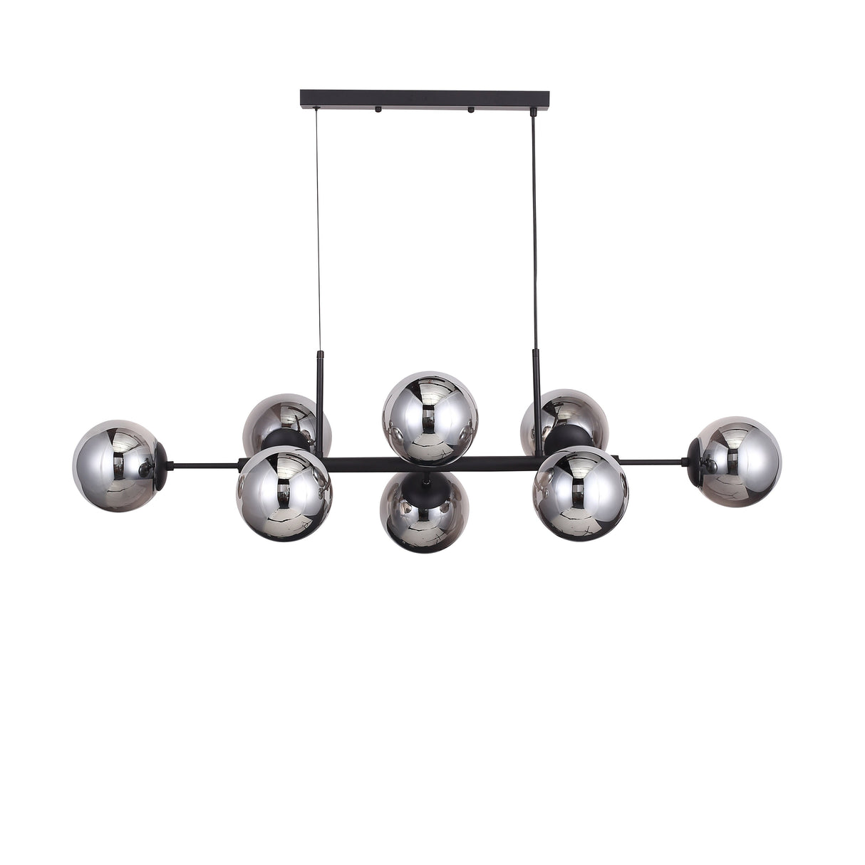 Lugano Lange Hanglamp Zwart/Smoke