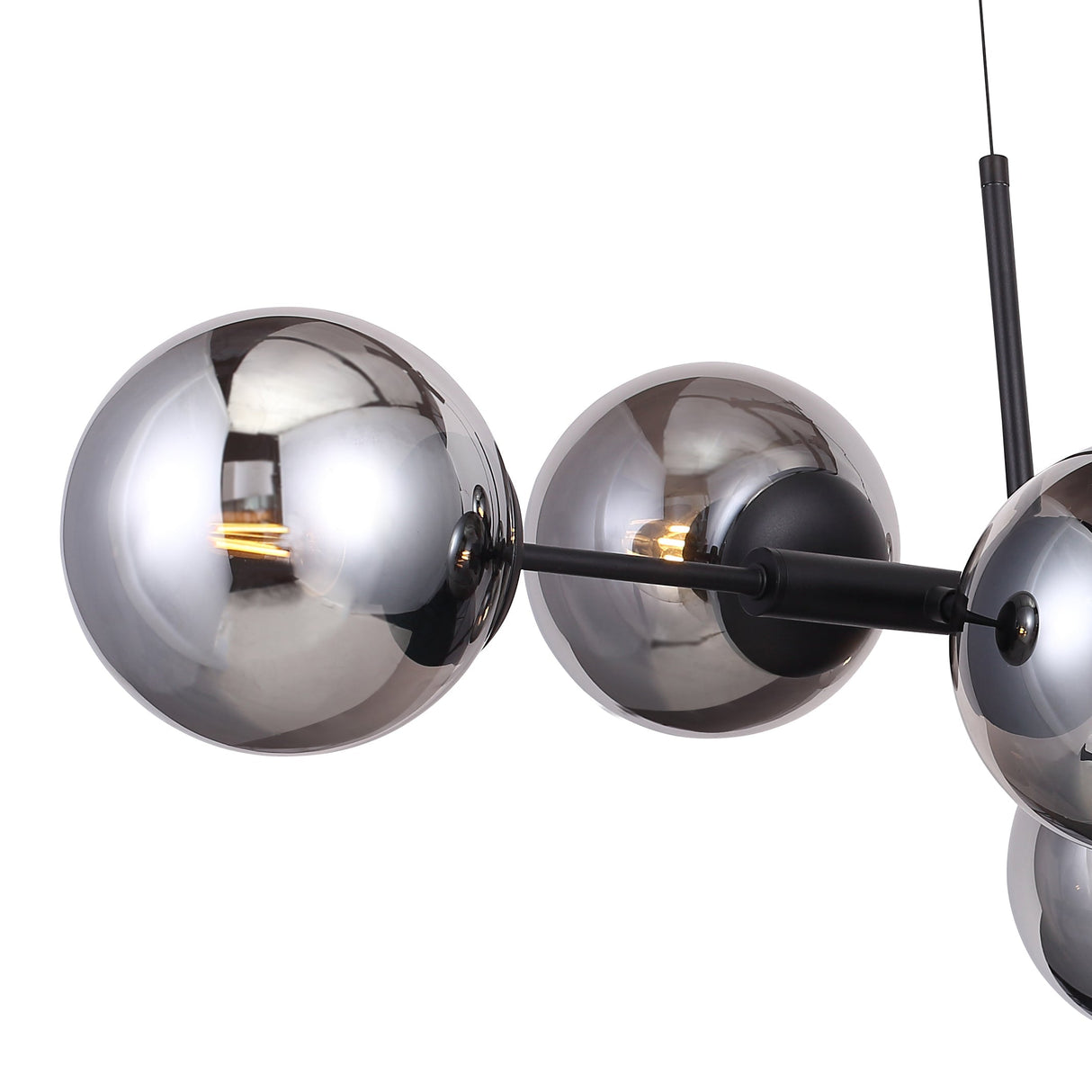 Lugano Lange Hanglamp Zwart/Smoke