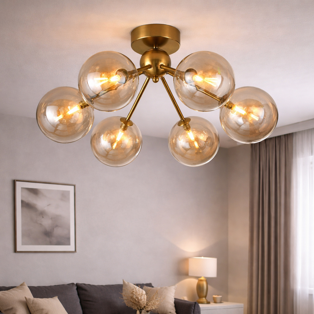 Lugano Plafondlamp Ø64 Amber