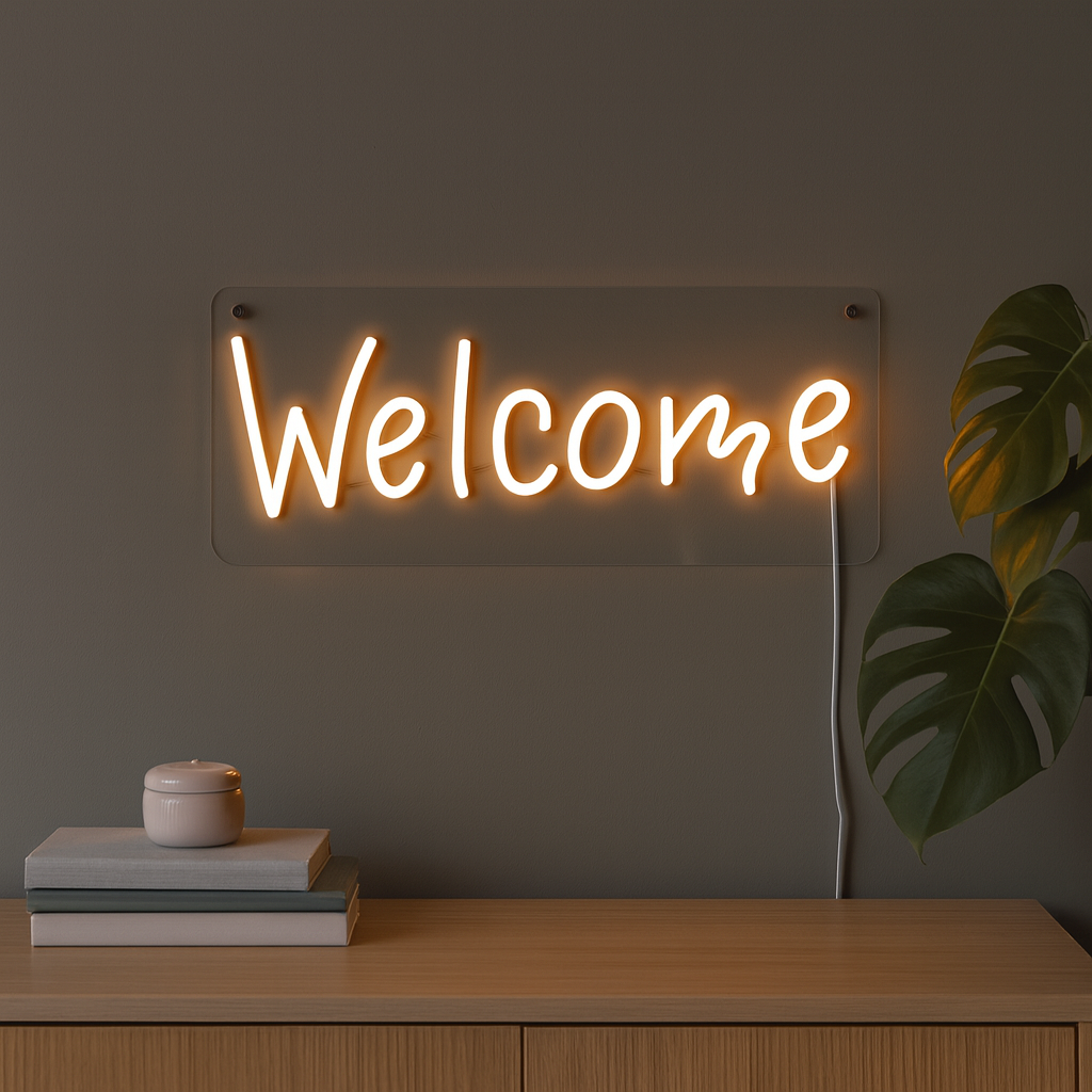 Welcome Neon Vägglampa