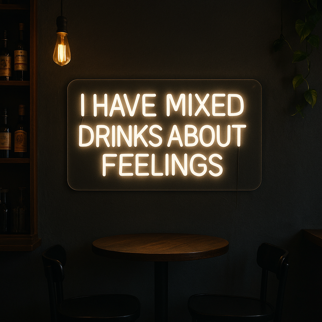 I Have Mixed Drinks About Feelings Neon Wandlamp