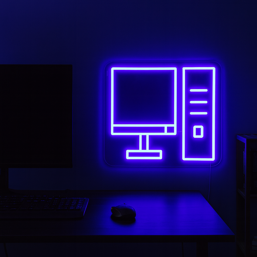 Computer Neon Wandlamp