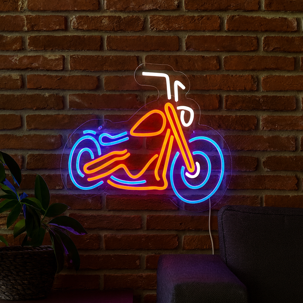 Motorbike Neon Vägglampa