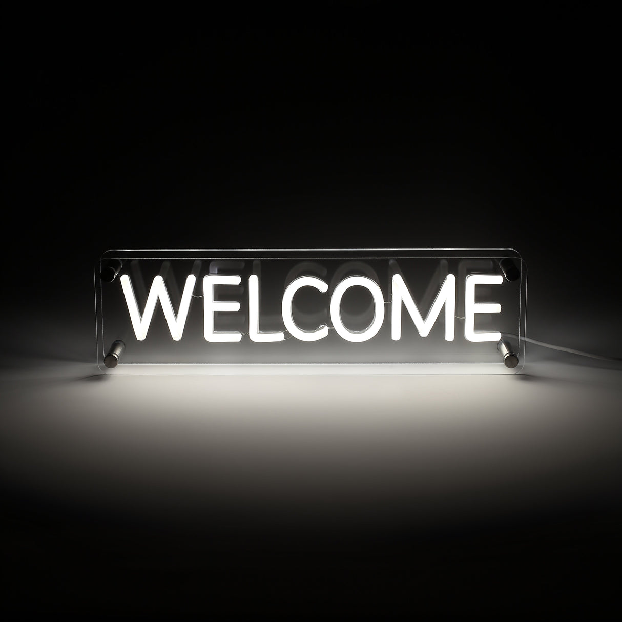 Welcome LED Neon Box Tafellamp