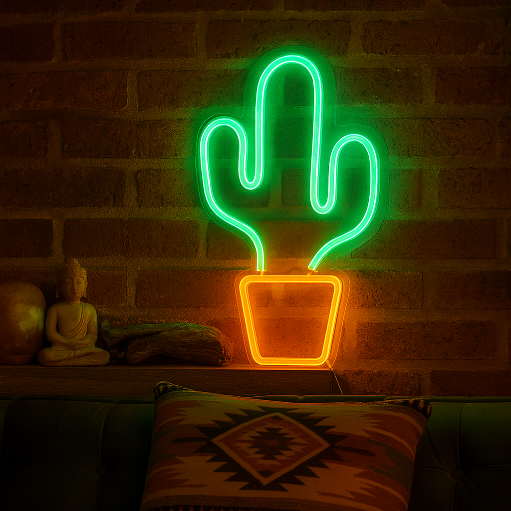 Cactus Neon Vägglampa