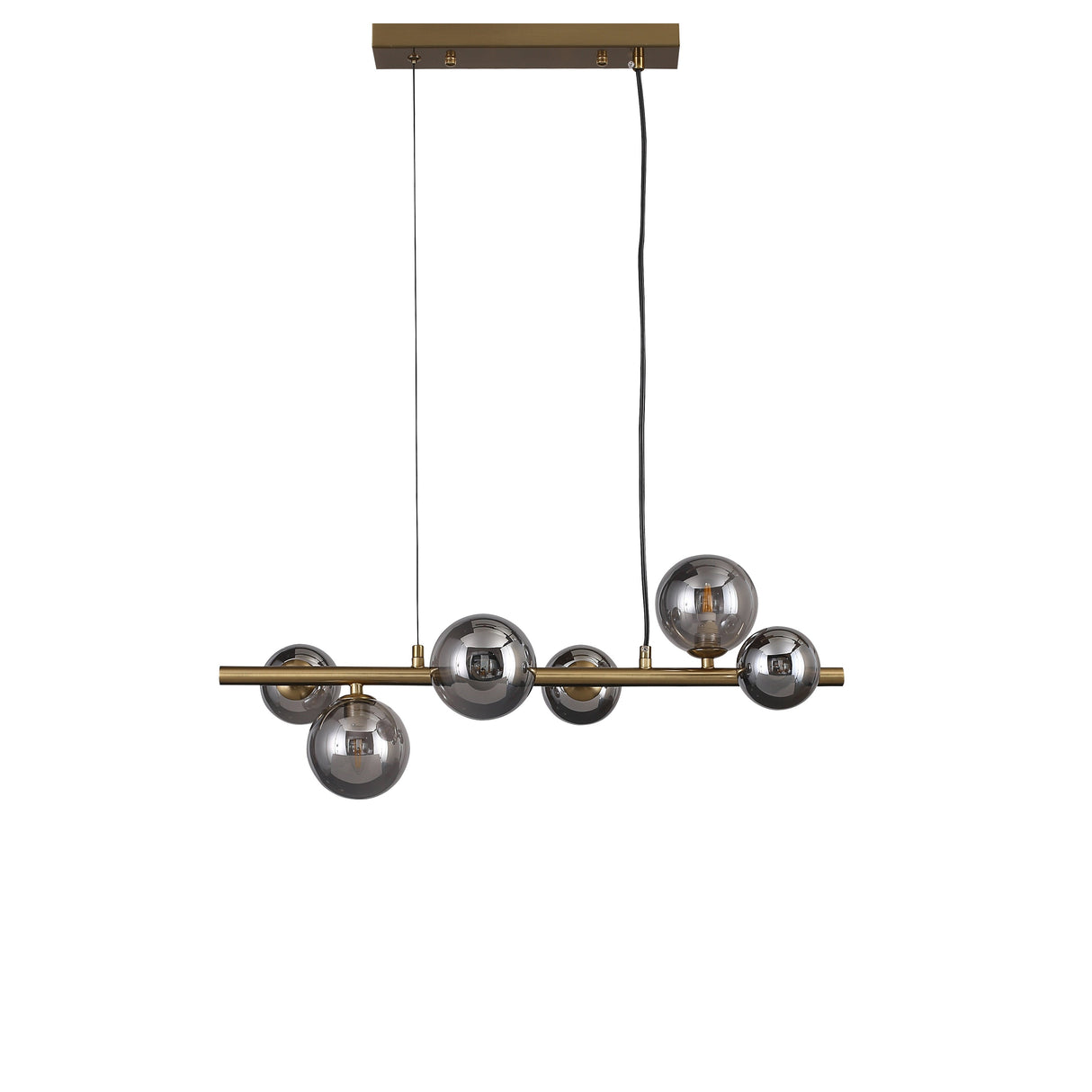 Valencia Lange Hanglamp 63cm Messing/Smoke