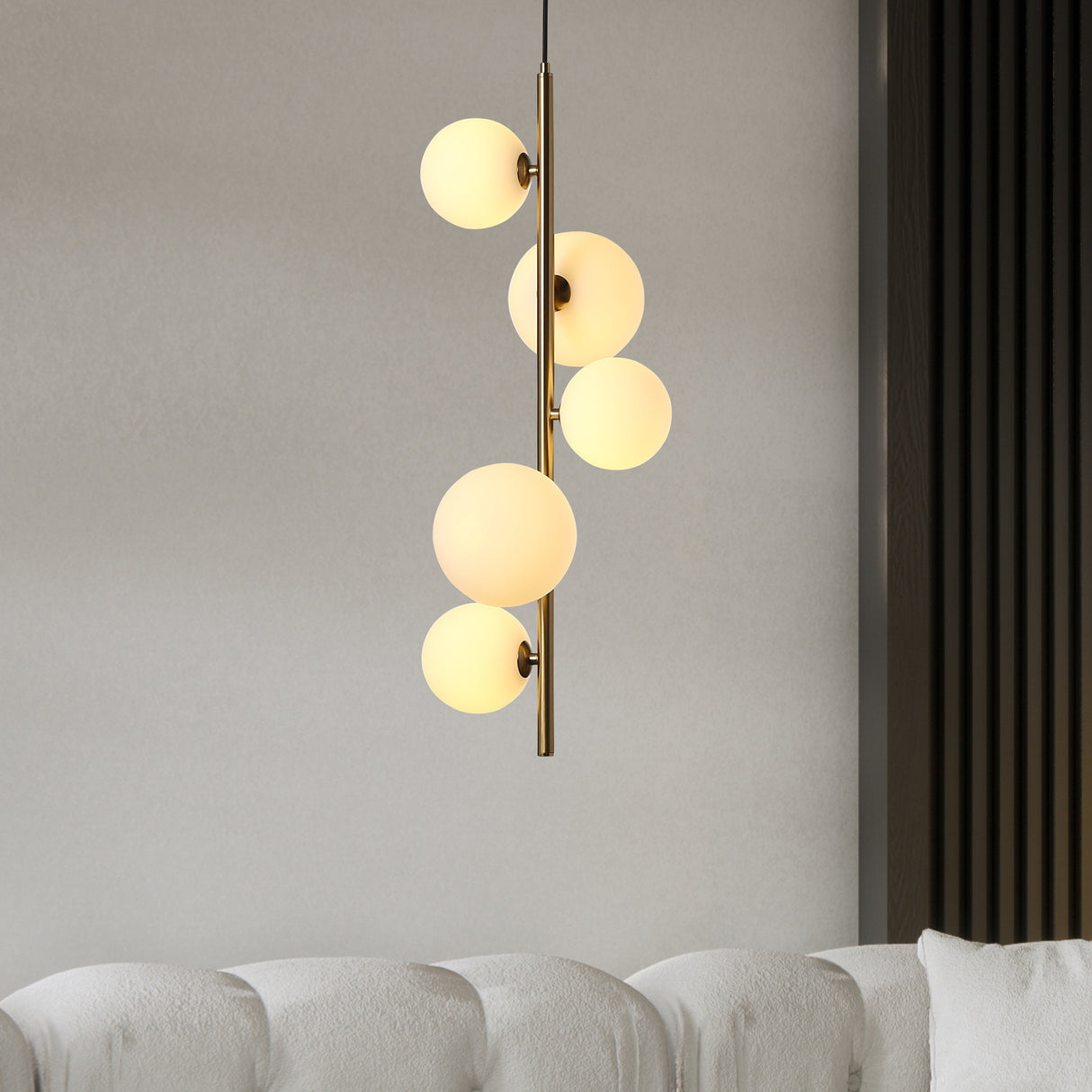 Valencia Hoekhanglamp Messing/Opal