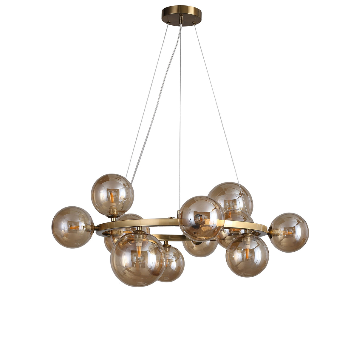 Valencia Kroonluchter Messing/Amber