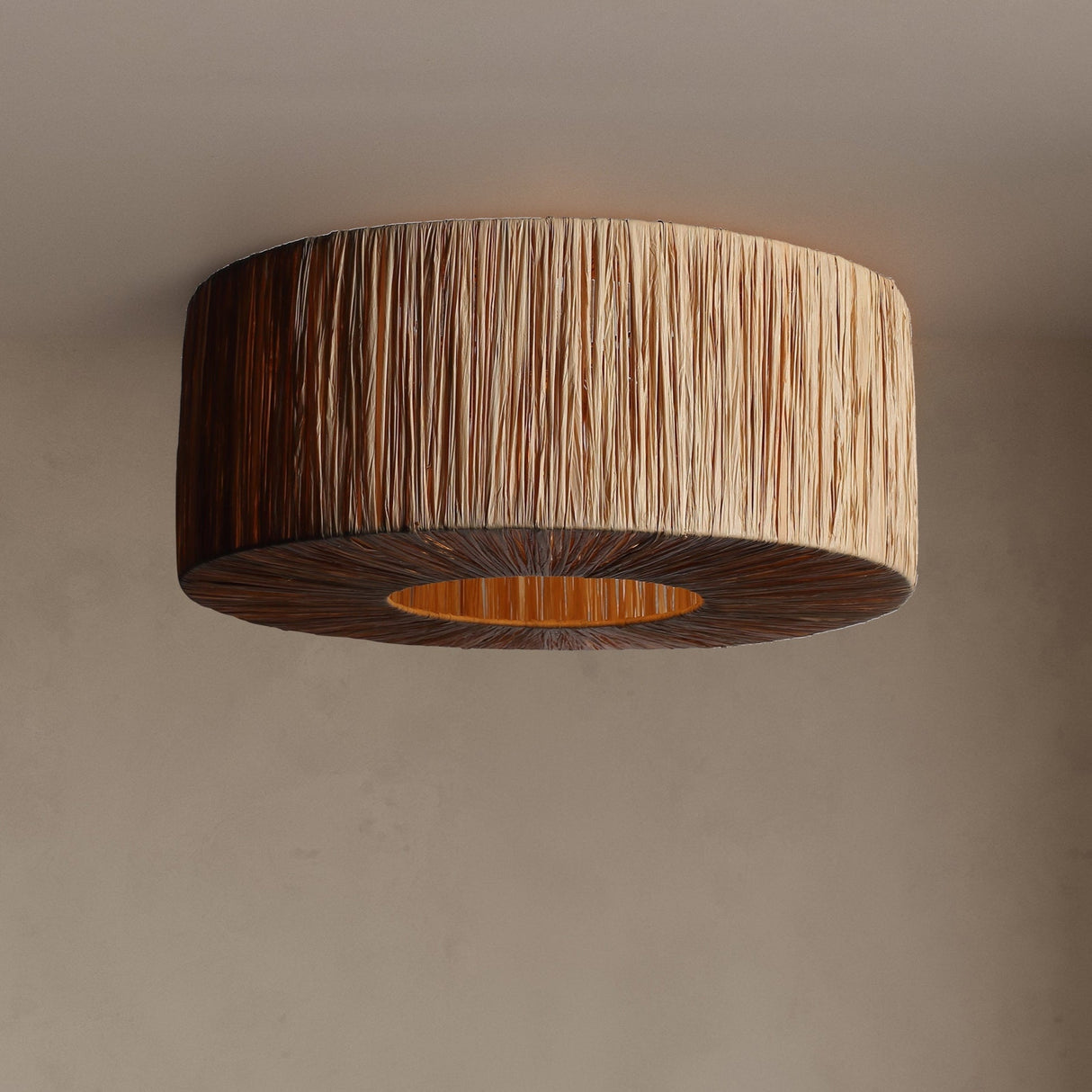 Raffia Plafondlamp Ø46