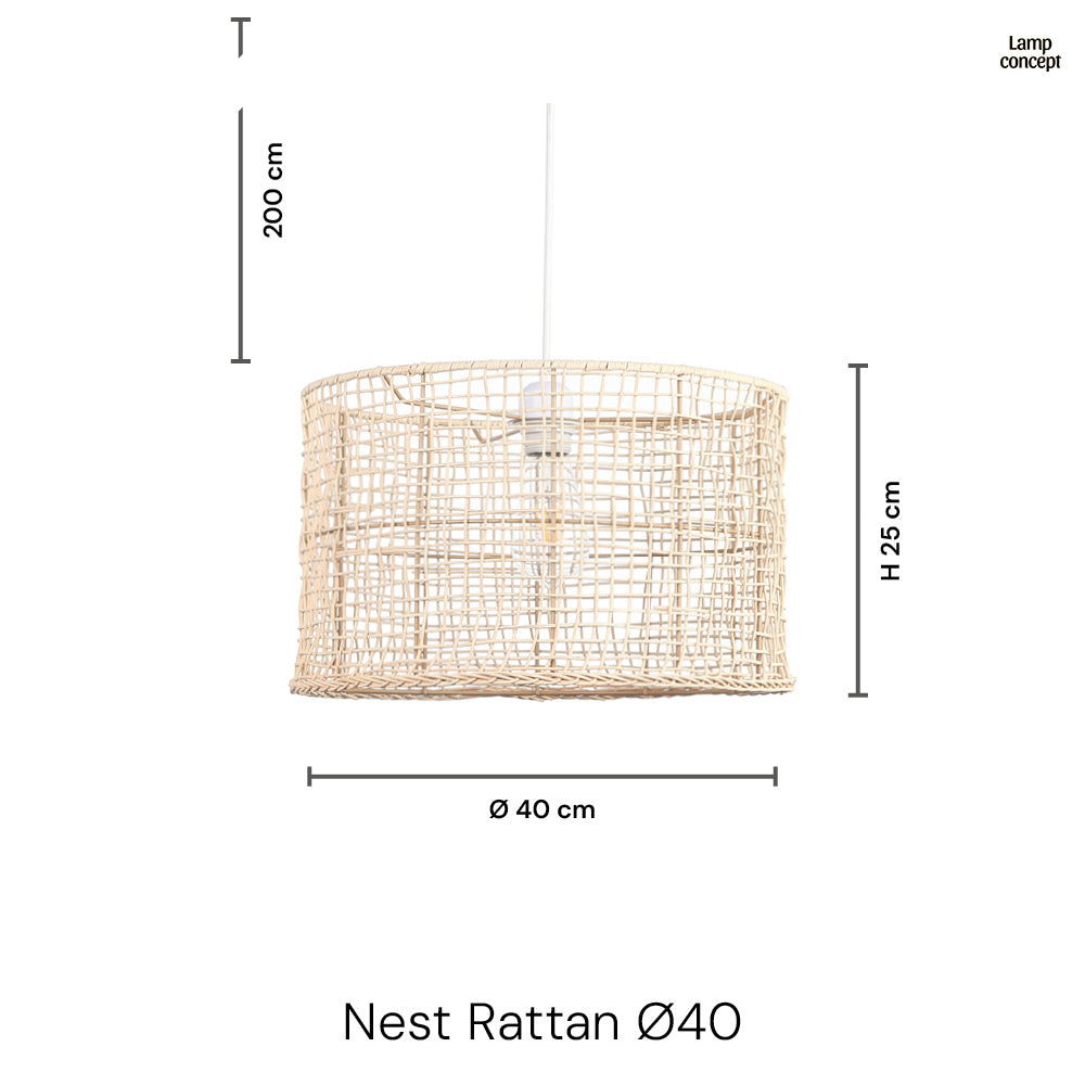 Nest Rattan Hanglamp Ø40