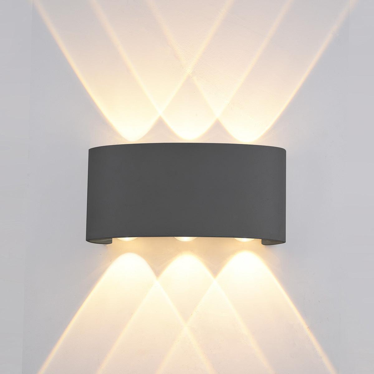 Ortelo 6W 17cm Vägglampa Utomhus Svart-Lampconcept.se
