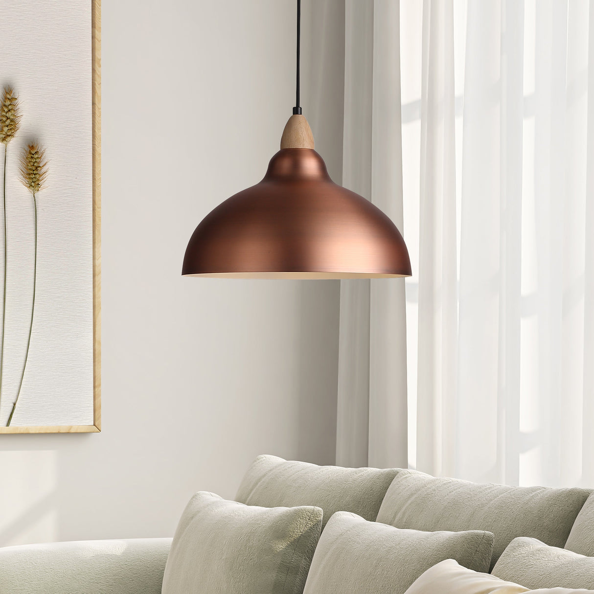 Oak Hanglamp Ø35 Geborsteld Koper