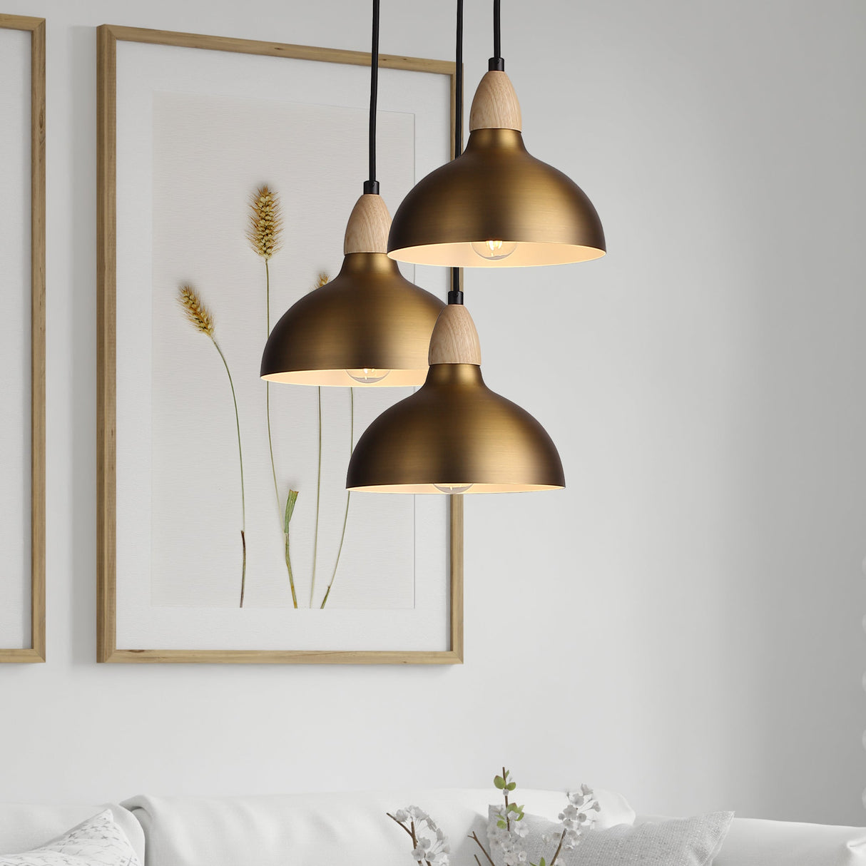 Oak Hanglamp Ø19 Geborsteld Messing