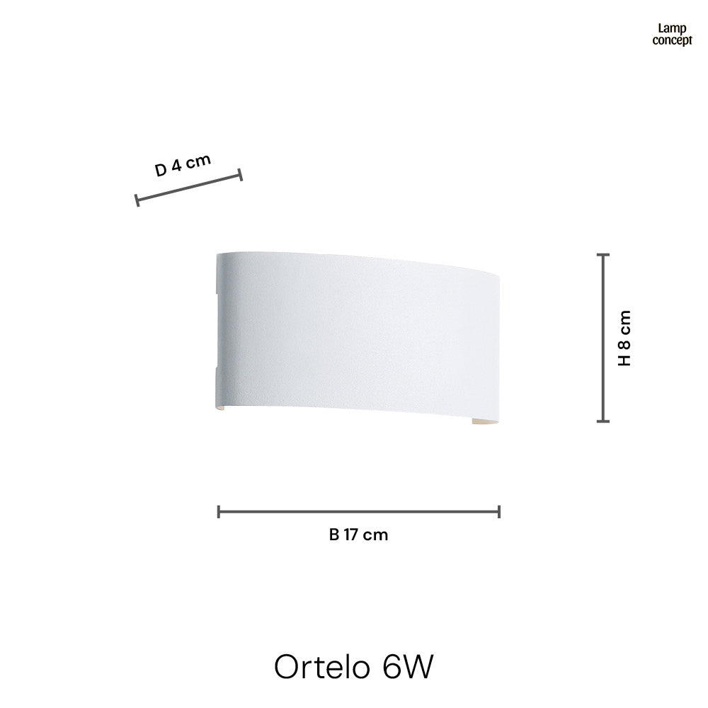 Ortelo 6W 17cm Wandlamp Buiten Grijs