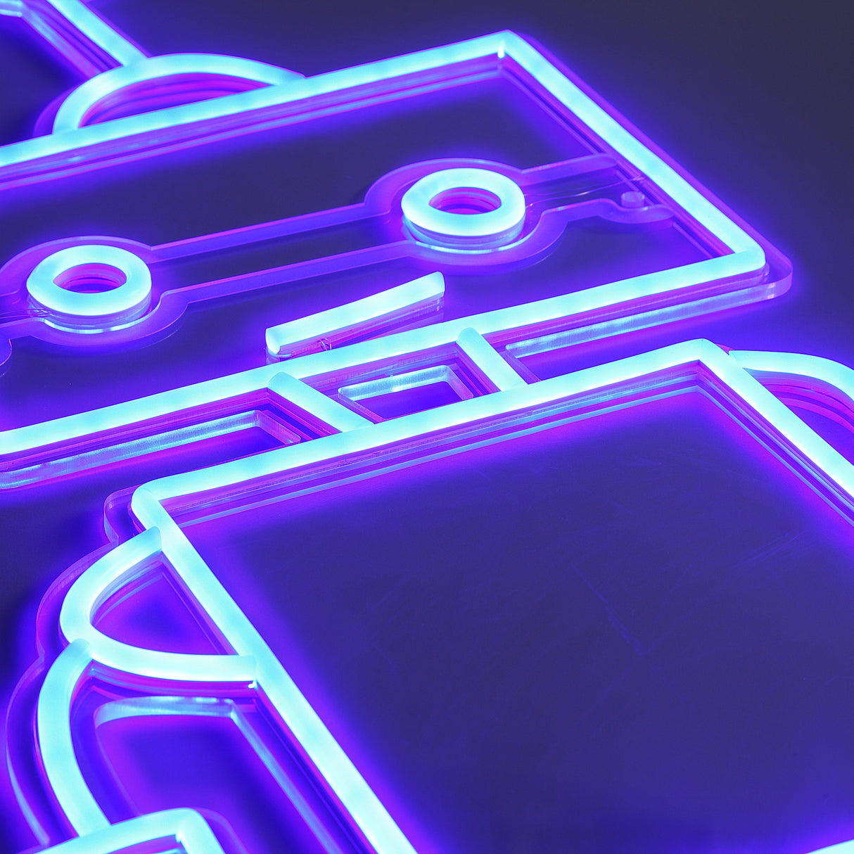 Robot Neon Vägglampa Blå-Lampconcept.se