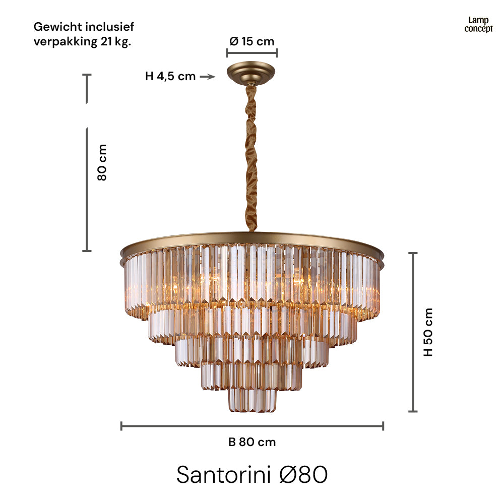 Santorini Kroonluchter Ø80 Amber