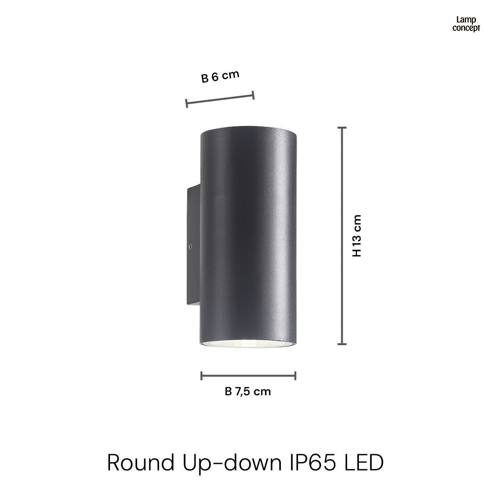 Rond Up-Down Wandlamp Buiten IP65
