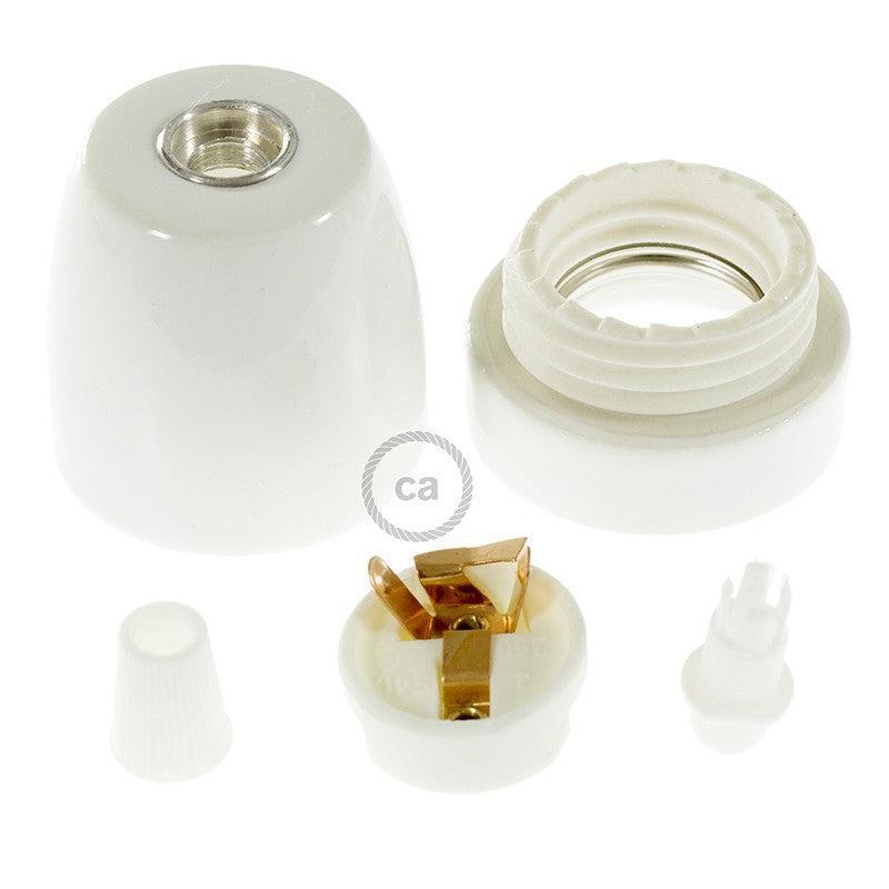 Porslin E27 Sockel Kit Vit-Lampconcept.se