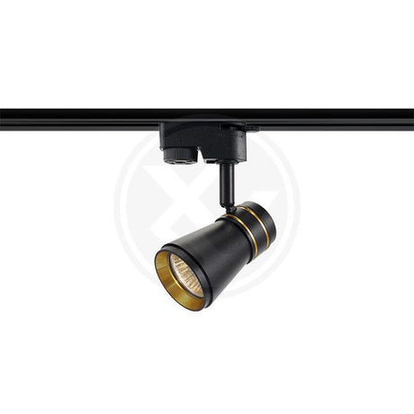 Silvio GU10 Rälsspot 1-fas Svart Svart/Guld-Lampconcept.se