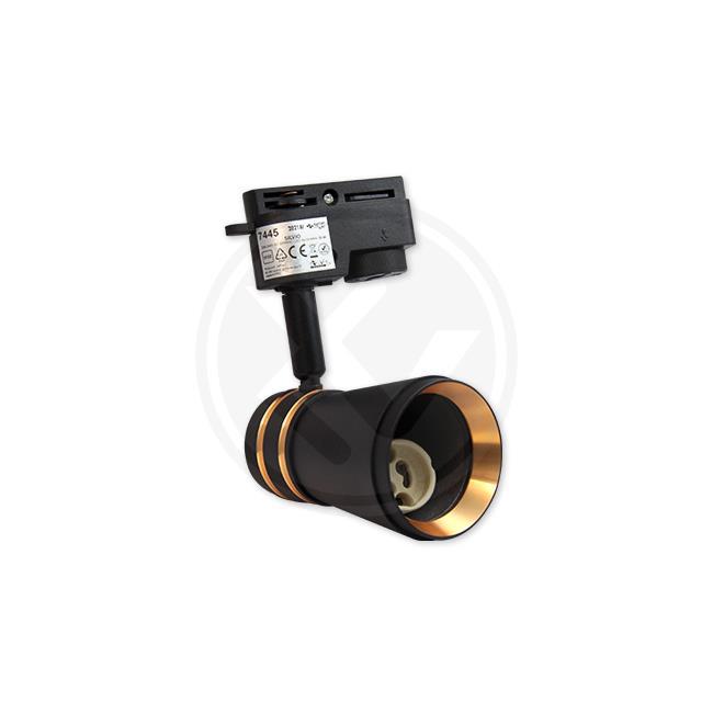 Silvio GU10 Rälsspot 1-fas Svart Svart/Guld-Lampconcept.se