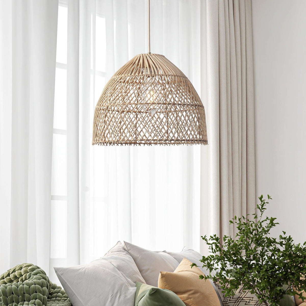 Dome Rattan Taklampa Ø35-Lampconcept.se