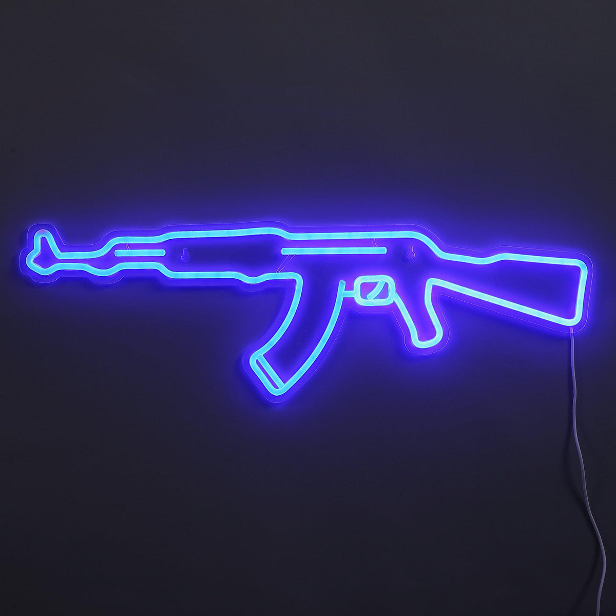 AK-47 Neon Vägglampa Blå-Lampconcept.se
