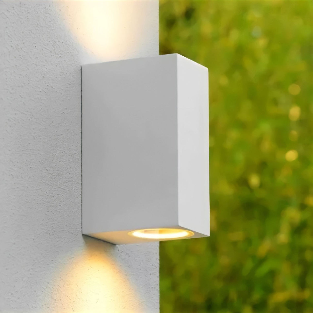 Gamp Aflang Square Vägglampa Utomhus Vit-Lampconcept.se