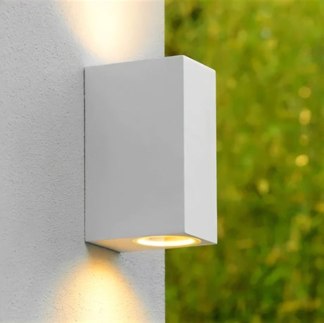 Gamp Aflang Square Vägglampa Utomhus Vit-Lampconcept.se
