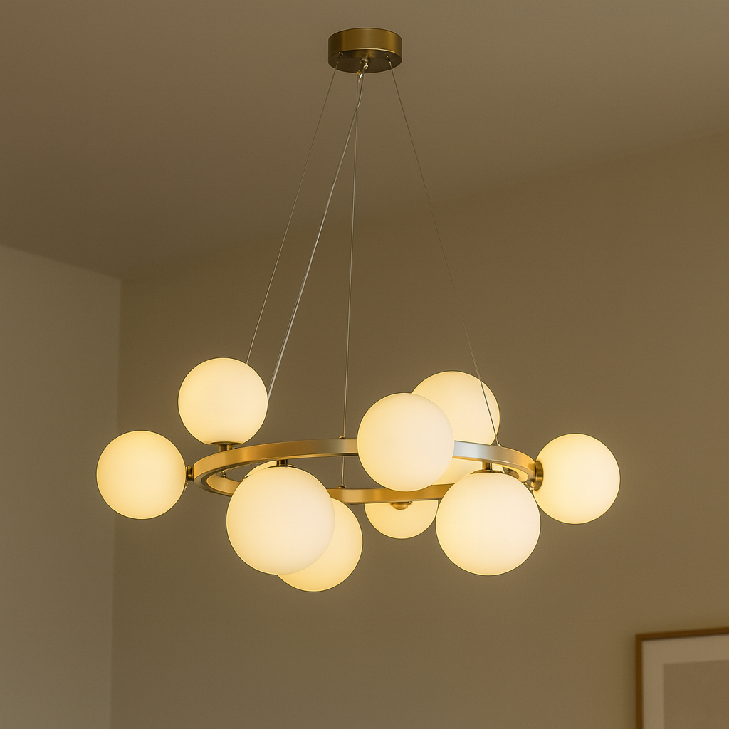 Valencia Kroonluchter Messing/Opal